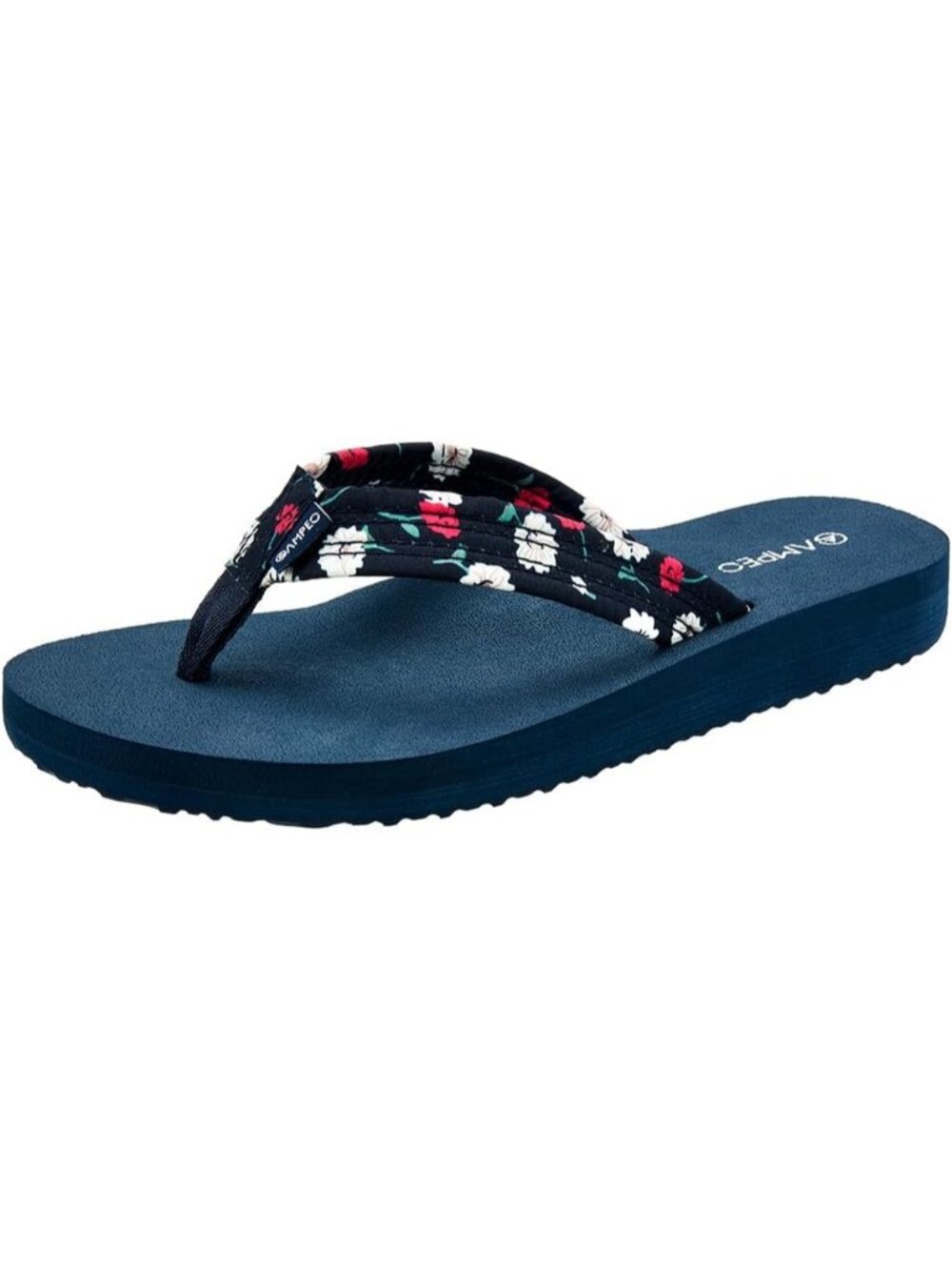 Women's Floral Blue1 Comfortable Flip Flops Summer Stylish Beach Thong Sandals